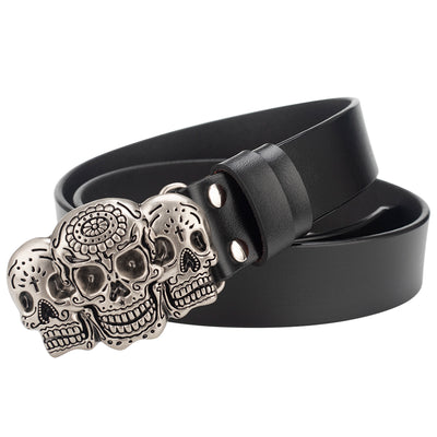 Cinturón de Cuero Bovino con Diseño Calavera de Dos Capas - Image 33