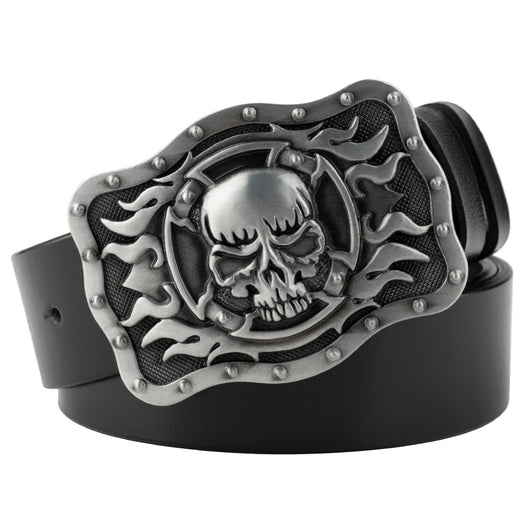 Cinturón de Cuero Bovino con Diseño Calavera de Dos Capas - Image 34