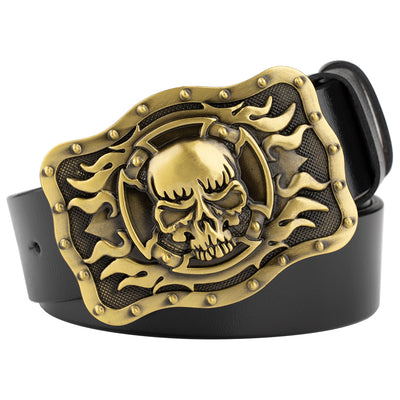 Cinturón de Cuero Bovino con Diseño Calavera de Dos Capas - Image 35
