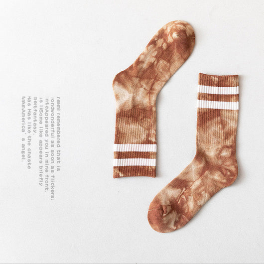 Calcetines para Parejas Tubo Alto Otoño Invierno con Diseño de Rayas - Image 23