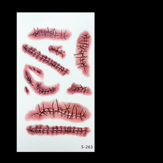 Pegatina de Tatuaje de Herida de Halloween - Image 7