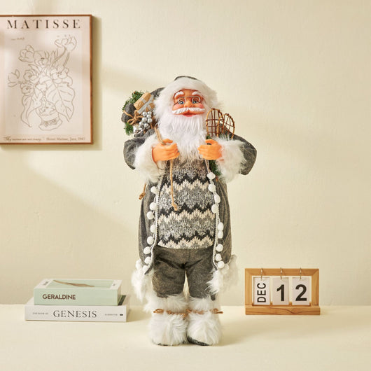Adornos Navideños Nórdicos Reno Rudolf con Rayas Plateadas - Image 8