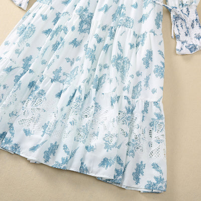 Vestido Largo de Gasa con Cintura Elástica y Mangas Largas - Image 16