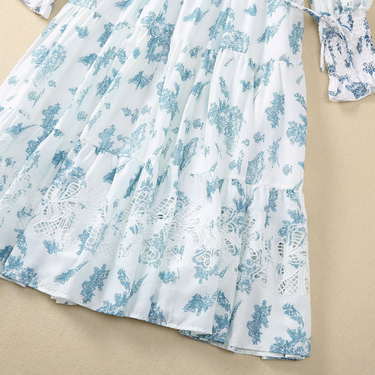 Vestido Largo de Gasa con Cintura Elástica y Mangas Largas - Image 16