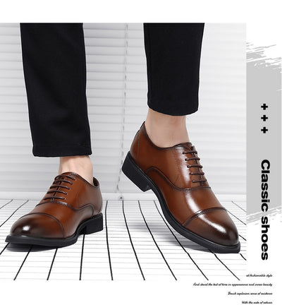 Zapatos de Cuero para Hombre con Alzada Interna y Punta Afilada - Calzado de Boda - Image 21