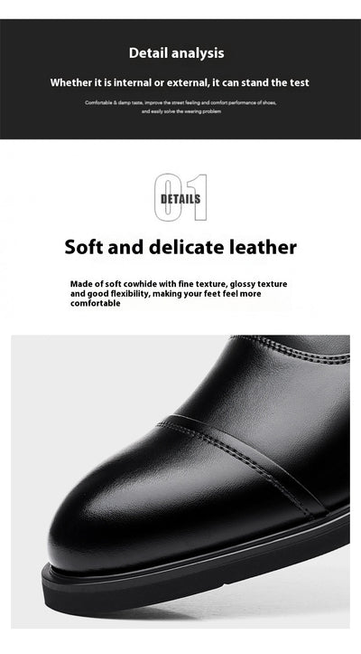 Zapatos de Cuero para Hombre con Alzada Interna y Punta Afilada - Calzado de Boda - Image 27
