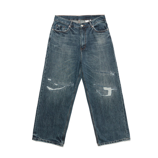 Jeans Hombre Oversize Desgastado con Efecto Vintage - Image 37