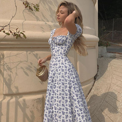 Vestido Floral Estampado Elegante con Mangas Abullonadas para Fiestas - Image 17