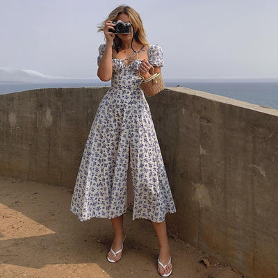 Vestido Floral Estampado Elegante con Mangas Abullonadas para Fiestas - Image 18