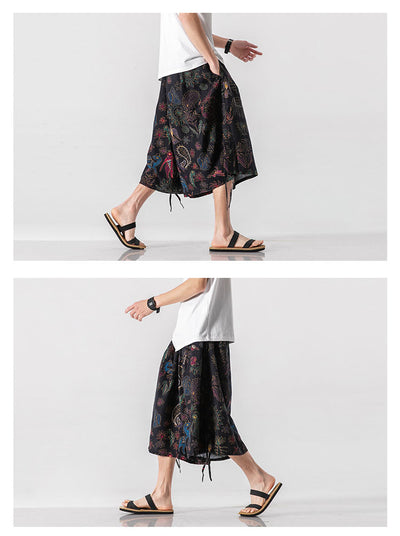 Pantalones Cortos Holgados Estilo Chino con Estampado Floral y Elefante - Image 32