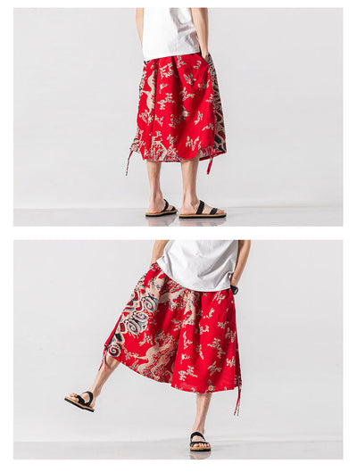 Pantalones Cortos Holgados Estilo Chino con Estampado Floral y Elefante - Image 35