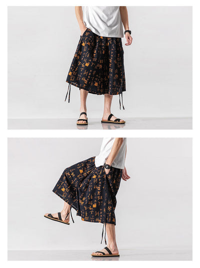 Pantalones Cortos Holgados Estilo Chino con Estampado Floral y Elefante - Image 37