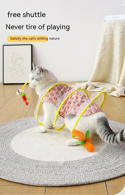 Túnel Plegable para Gatos con Juguete Ratón - Juguete Interactivo S Type - Image 22