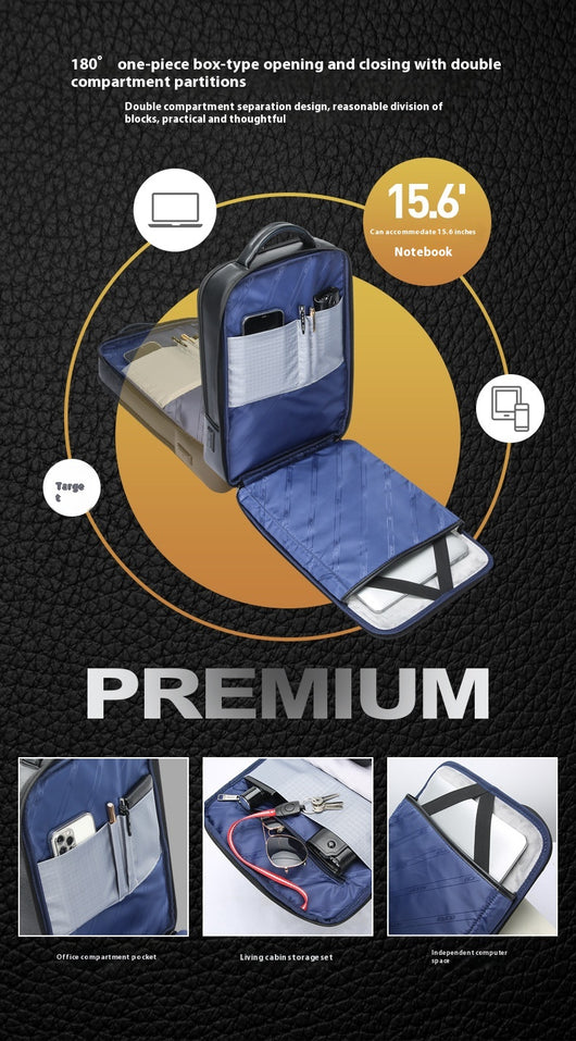 Mochila Ejecutiva de Cuero con Gran Capacidad y Múltiples Compartimentos - Image 29