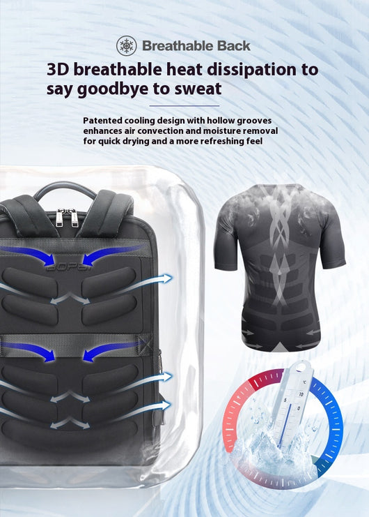 Mochila Ejecutiva de Cuero con Gran Capacidad y Múltiples Compartimentos - Image 32