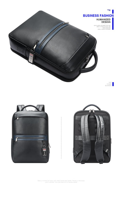 Mochila Ejecutiva de Cuero con Gran Capacidad y Múltiples Compartimentos - Image 39