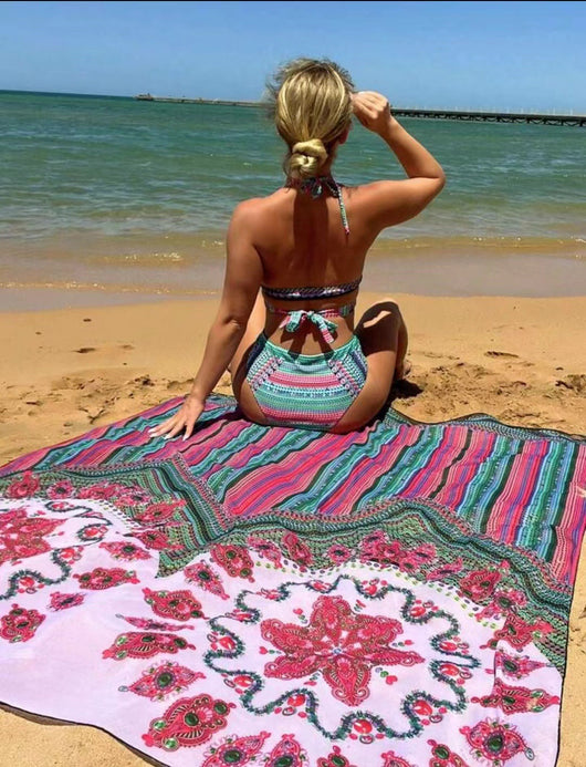 Traje de Baño Retro Étnico con Cruces Ajustables para Mujer - Image 26