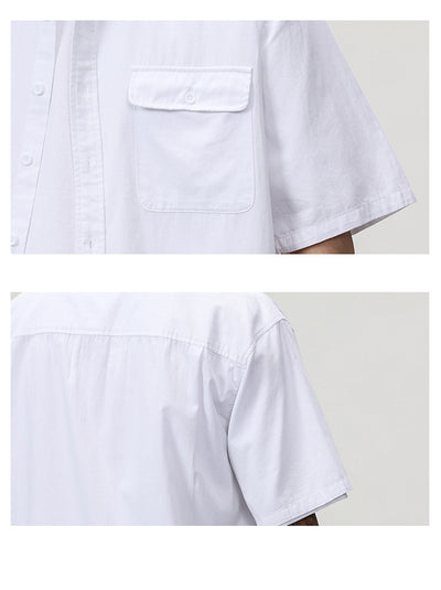Camisa Holgada de Algodón Japonés para Hombre - Colores Sólidos - Image 12