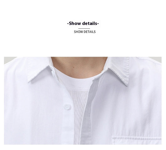 Camisa Holgada de Algodón Japonés para Hombre - Colores Sólidos - Image 14