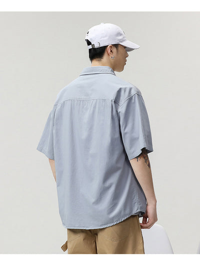 Camisa Holgada de Algodón Japonés para Hombre - Colores Sólidos - Image 16