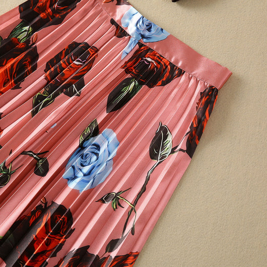 Conjunto Elegante: Blusa Manga Larga con Falda Plisada de Borde Amplio - Image 26