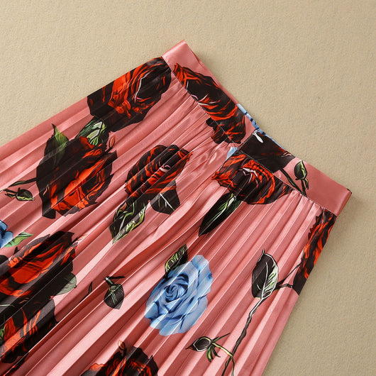 Conjunto Elegante: Blusa Manga Larga con Falda Plisada de Borde Amplio - Image 27