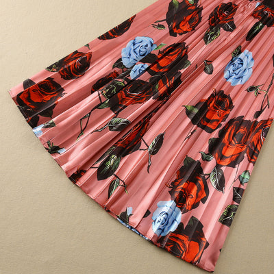 Conjunto Elegante: Blusa Manga Larga con Falda Plisada de Borde Amplio - Image 28