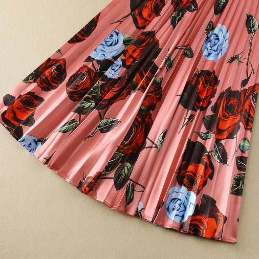 Conjunto Elegante: Blusa Manga Larga con Falda Plisada de Borde Amplio - Image 30