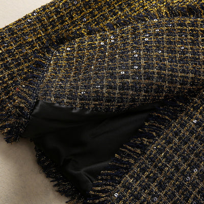 Abrigo Tweed con Cabeza de Tigre y Borlas - Cuello Elegante Manga Larga - Image 14