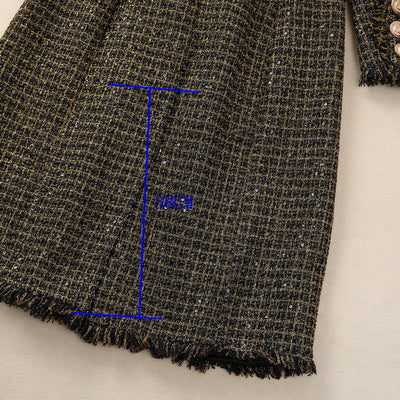 Abrigo Tweed con Cabeza de Tigre y Borlas - Cuello Elegante Manga Larga - Image 19