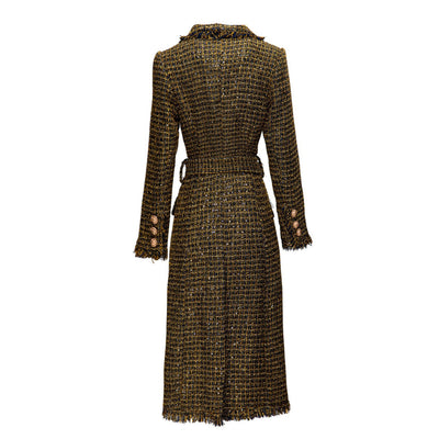Abrigo Tweed con Cabeza de Tigre y Borlas - Cuello Elegante Manga Larga - Image 23