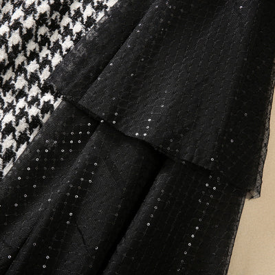 Abrigo Elegante con Pespuntes Pata de Gallo y Lentejuelas en Tul - Image 23