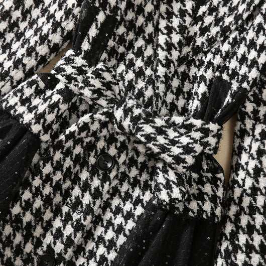 Abrigo Elegante con Pespuntes Pata de Gallo y Lentejuelas en Tul - Image 27