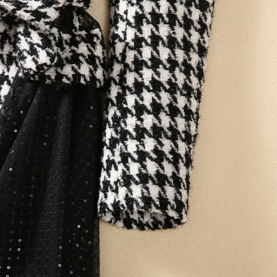 Abrigo Elegante con Pespuntes Pata de Gallo y Lentejuelas en Tul - Image 28