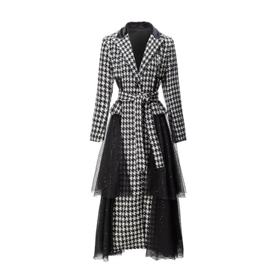 Abrigo Elegante con Pespuntes Pata de Gallo y Lentejuelas en Tul - Image 29