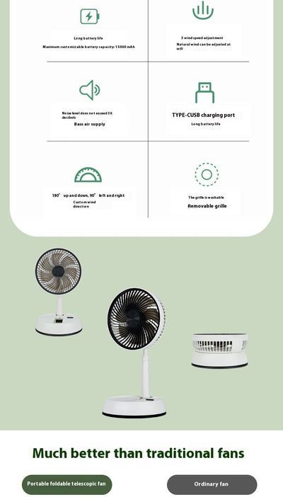 Ventilador de Escritorio Plegable y Portátil con Control Remoto - Image 23