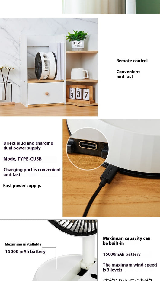 Ventilador de Escritorio Plegable y Portátil con Control Remoto - Image 28