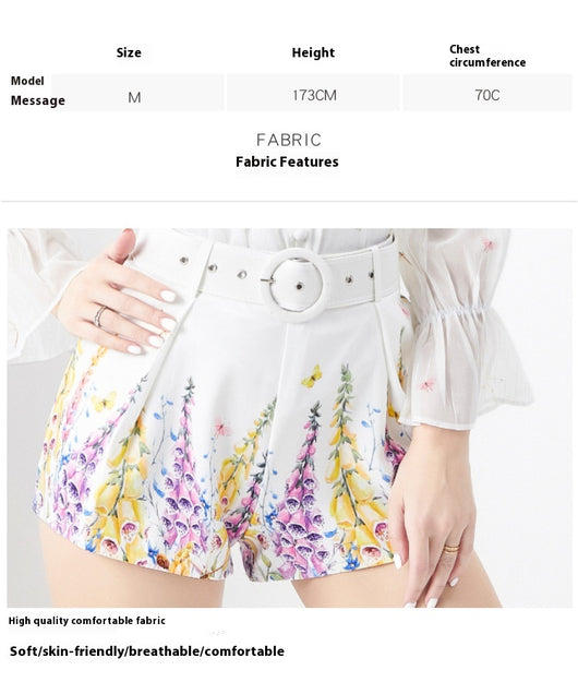 Conjunto Retro de Camisa con Mangas Plisadas de Madera y Shorts - Image 12