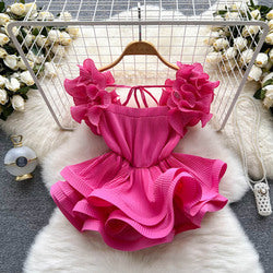 Blusa Slim Fit con Flores 3D y Mangas Abullonadas para Mujer - Image 26