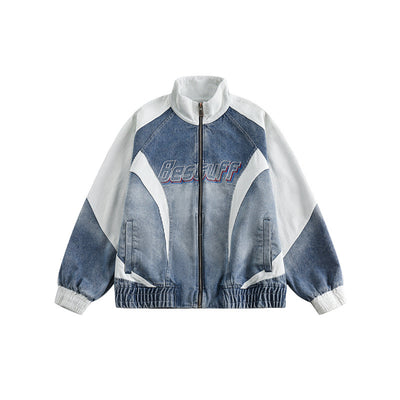 Chaqueta Denim Retro Japonesa con Costuras a Contraste - Image 23