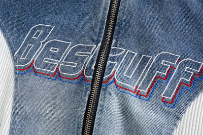 Chaqueta Denim Retro Japonesa con Costuras a Contraste - Image 24