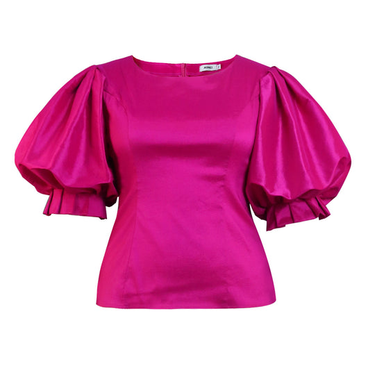Blusa Satinada con Mangas Farol y Control de Cintura - Image 18
