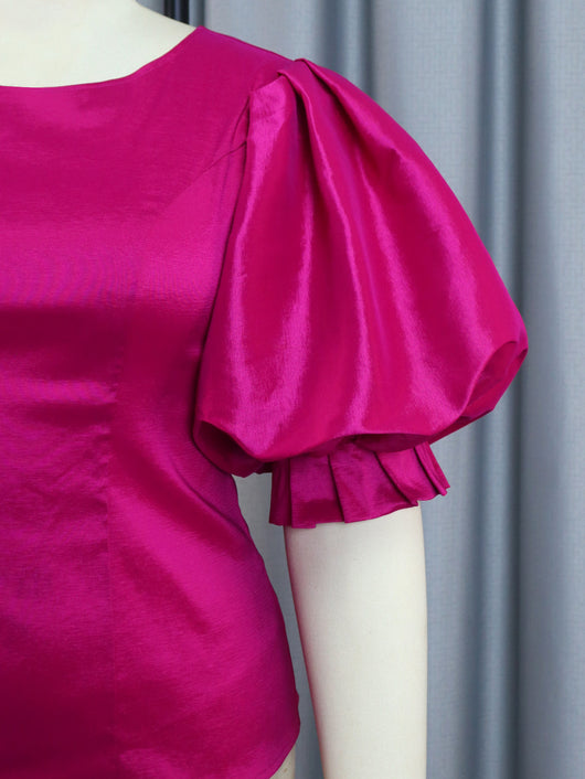 Blusa Satinada con Mangas Farol y Control de Cintura - Image 19