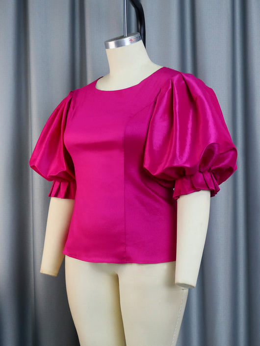 Blusa Satinada con Mangas Farol y Control de Cintura - Image 28