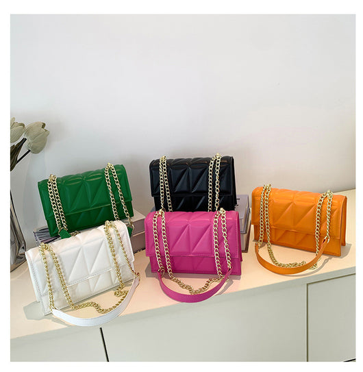Bolso Bandolera Cuadrado con Cadena - Cartera de Moda Compacta - Image 15