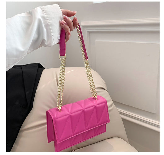 Bolso Bandolera Cuadrado con Cadena - Cartera de Moda Compacta - Image 21