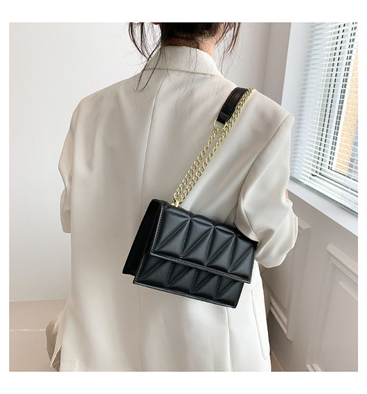 Bolso Bandolera Cuadrado con Cadena - Cartera de Moda Compacta - Image 26