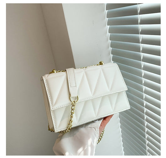 Bolso Bandolera Cuadrado con Cadena - Cartera de Moda Compacta - Image 27