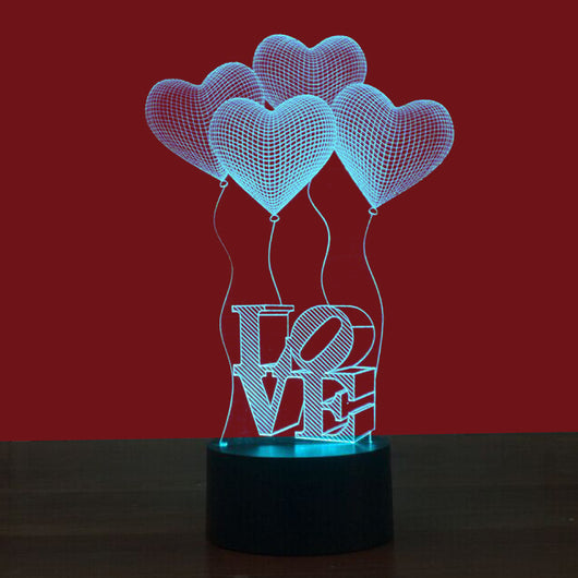 Lámpara Nocturna 3D Táctil Amor Colorida - Image 11