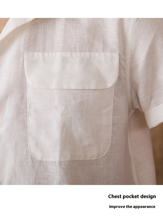 Camisa Cubana de Lino y Algodón para Hombre - Manga Corta Verano - Image 21